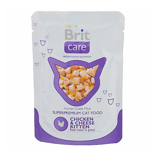 Brit Care Chicken & Cheese / Паучи Брит для Котят Курица и сыр (цена за упаковку)