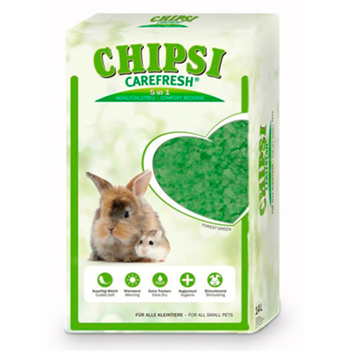 Chipsi Carefresh Forest Green / Бумажный наполнитель-подстилка Чипси Кэафреш для мелких домашних животных и птиц Зеленый