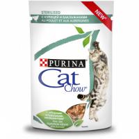 

Purina Cat Chow Sterilised / Паучи Пурина Кэт Чау для Стерилизованных кошек с Курицей и баклажанами в соусе (цена за упаковку), Purina Cat Chow Sterilised