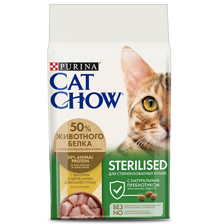 Purina Cat Chow Sterilised / Сухой корм Пурина Кэт Чау для взрослых стерилизованных кошек с птицей