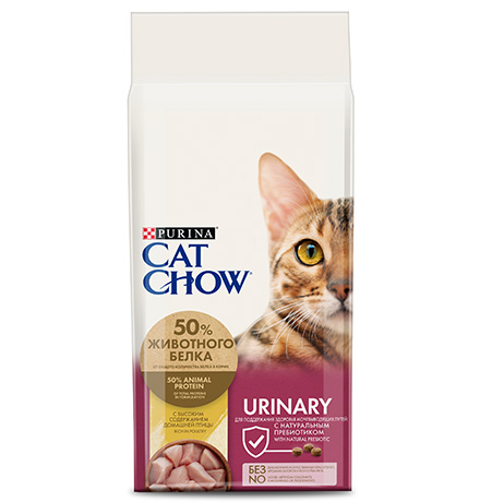 Purina Cat Chow Urinary / Сухой корм Пурина Кэт Чау для взрослых кошек для здоровья мочевыводящих путей с птицей 