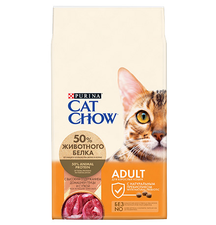 Purina Cat Chow Adult Duck / Сухой корм Пурина Кэт Чау для взрослых кошек с уткой 