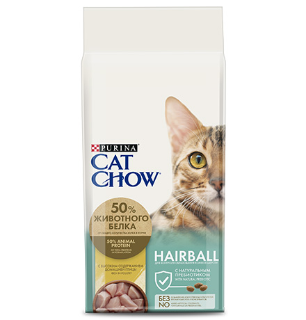Purina Cat Chow Hairball Control / Сухой корм Пурина Кэт Чау для кошек Вывод волосяных комочков