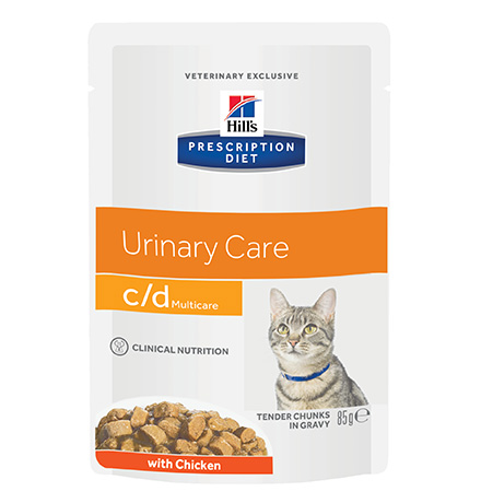Hills Prescription Diet Feline c\d Multicare Urinary Care Chicken / Лечебные паучи Хиллс для кошек при МКБ Струвиты Курица (цена за упаковку)