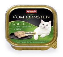 Animonda Vom Feinsten Adult / Консервы Анимонда для кошек с Говядиной, филе Лосося и Шпинатом (цена за упаковку)