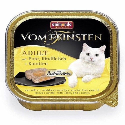 Animonda Vom Feinsten Adult / Консервы Анимонда для кошек с Индейкой, Говядиной и Морковью (цена за упаковку) 