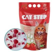 Cat Step / Силикагелевый наполнитель Кэт Степ для кошачьего туалета с ароматом Клубники 