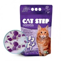 Cat Step / Силикагелевый наполнитель Кэт Степ для кошачьего туалета с ароматом Лаванды