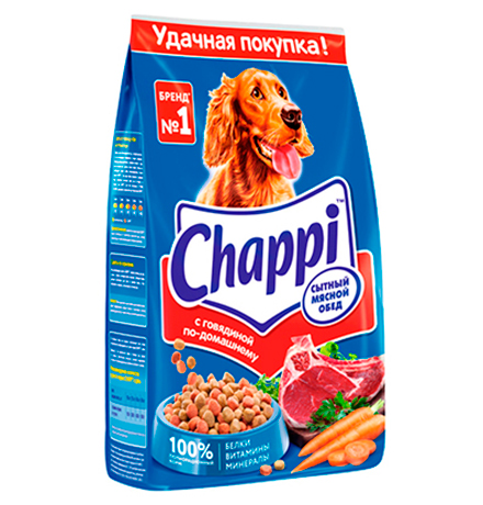 Chappi / Сухой корм Чаппи для собак Сытный мясной обед Говядина