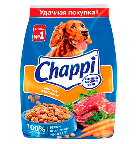 

Chappi / Сухой корм Чаппи для собак Сытный мясной обед Мясное изобилие, Chappi