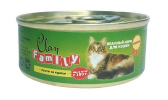 

Clan Family / Консервы Клан для кошек паштет из Курицы (цена за упаковку), Clan Family
