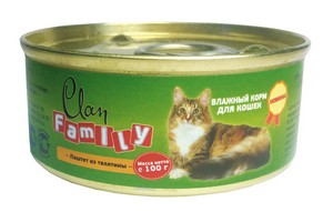 Clan Family / Консервы Клан для кошек паштет из Телятины (цена за упаковку)