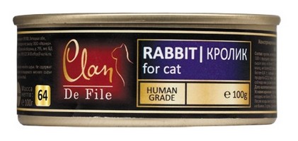 Clan De File / Консервы Клан для кошек Кролик (цена за упаковку)