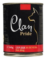 Clan Pride / Консервы Клан для собак Говяжье Сердце и Печень (цена за упаковку) 