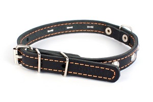 

CoLLaR / Ошейник Колар для собак Кожаный Двойной с украшением 32-40см х 20мм, CoLLaR