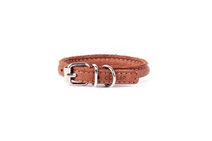 

CoLLaR Soft / Ошейник Колар для Длинношерстных собак Кожаный Двойной Прошитый круглый без украшений Коричневый, CoLLaR Soft