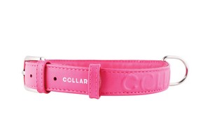 CoLLaR Glamour / Ошейник Колар для собак Кожаный Двойной Прошитый без украшений 30-39см х 20мм