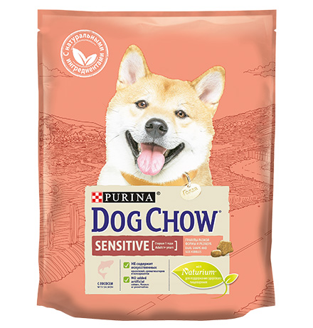 Purina Dog Chow Adult Sensitive Salmon / Сухой корм Пурина Дог Чау для взрослых собак с чувствительным пищеварением Лосось