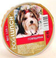 Dog Lunch / Консервы ДогЛанч для взрослых собак Говядина крем-суфле (цена за упаковку)