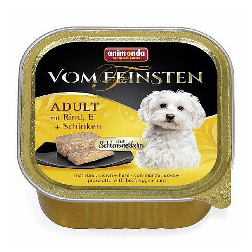 Animonda Vom Feinsten Adult / Консервы Анимонда для собак с Говядиной, Яйцом и Ветчиной (цена за упаковку) 