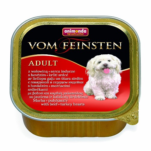 Animonda Vom Feinsten Classic / Консервы Анимонда для собак с Говядиной и Сердцем индейки (цена за упаковку)