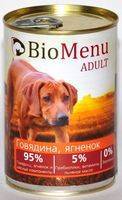 BioMenu Adult Консервы для Собак Говядина & Ягненок Цена за упаковку 410x12 