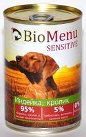 BioMenu Sensitive Консервы для Собак Индейка & Кролик Цена за упаковку 410x12 