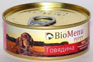 BioMenu Puppy Консервы для Щенков Говядина Цена за упаковку 100x24 