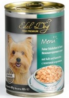 

Edel Dog / Консервы Эдель Дог для собак Телятина и Кролик кусочки в Соусе Цена за упаковку, Edel Dog