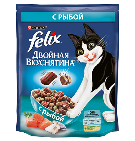 

Felix Двойная вкуснятина / Сухой корм Феликс для кошек с Рыбой, Felix Двойная вкуснятина
