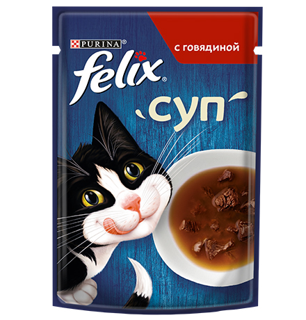 Felix / Паучи Пурина Феликс Суп для взрослых кошек с говядиной (цена за упаковку) 