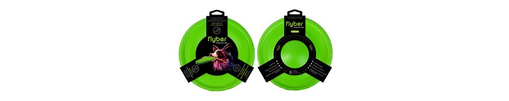 Flyber / Игрушка Флайбер для собак Двусторонняя Летающая тарелка Зеленая 