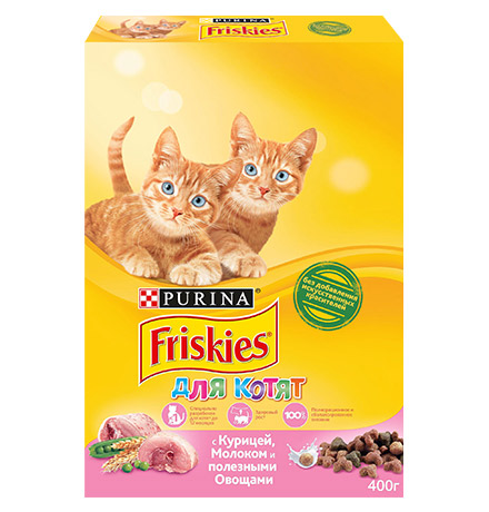 Friskies / Сухой корм Пурина Фрискис для котят с курицей 