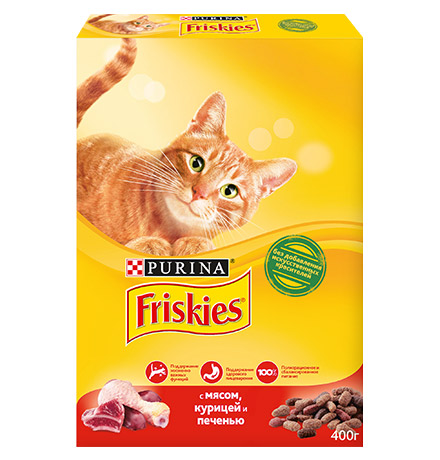 

Friskies / Сухой корм Фрискис для кошек с Мясом Курицей и Печенью, Friskies