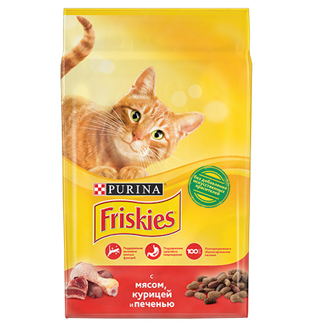 

Friskies / Сухой корм Фрискис для кошек с Мясом Курицей и Печенью, Friskies