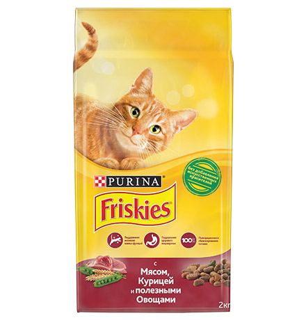 

Friskies / Сухой корм Пурина Фрискис для взрослых кошек с мясом и курицей, Friskies