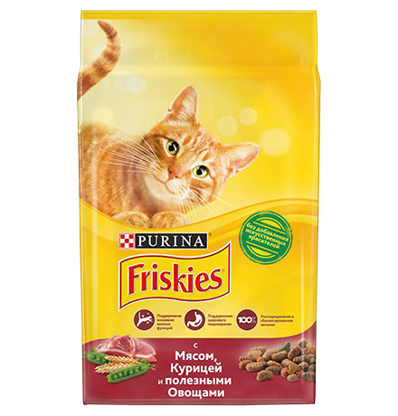 

Friskies / Сухой корм Фрискис для кошек с Мясом и полезными овощами, Friskies