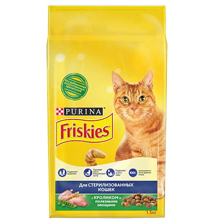Friskies Sterilised / Сухой корм Пурина Фрискис для взрослых стерилизованных кошек с кроликом
