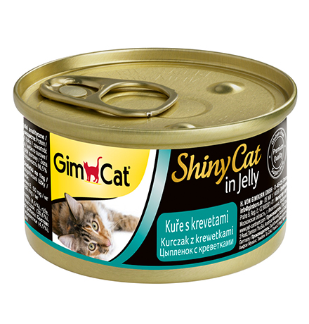 GimCat ShinyCat / Консервы Джимкэт для кошек Цыпленок с креветками (цена за упаковку)