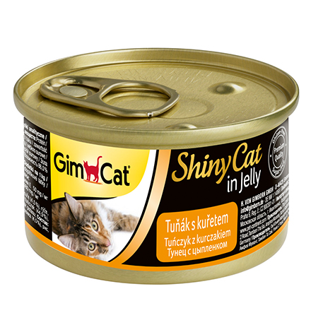 GimCat ShinyCat / Консервы Джимкэт для кошек Тунец с цыпленком (цена за упаковку)