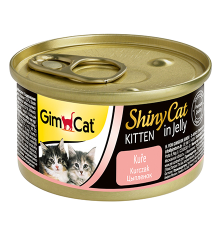 GimCat ShinyCat Kitten / Консервы Джимкэт для Котят Цыпленок (цена за упаковку) 