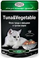 Купить Gina Tuna & Vegetable / Паучи Джина для кошек Филе тунца с Овощами в густом соусе (цена за упаковку) за 2290.00 ₽