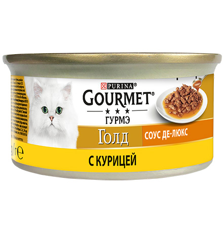 

Gourmet Gold / Консервы Гурме Голд для кошек Соус де-люкс с Курицей (цена за упаковку), Gourmet Gold