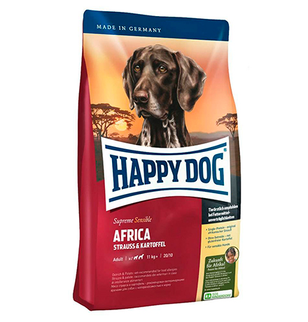 Happy Dog Supreme Sensible Africa Strauss & Kartoffel / Сухой корм Хэппи Дог Чувствительное пищеварение Африка (мясо Страуса с картофелем) 
