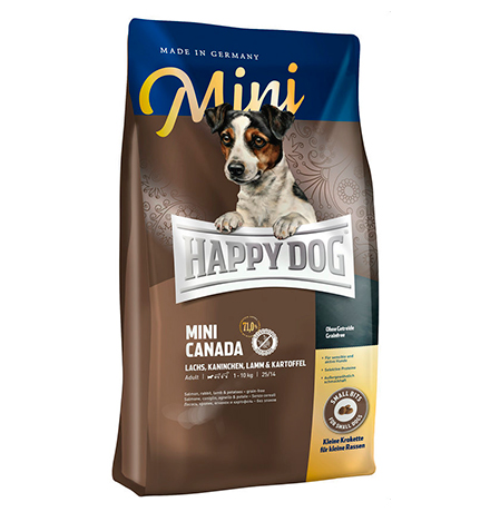 Happy Dog Supreme Mini Canada Lachs, Kaninchen, Lamm / Сухой корм Хэппи Дог для собак Мелких пород Канада (Лосось, Кролик, Ягненок)