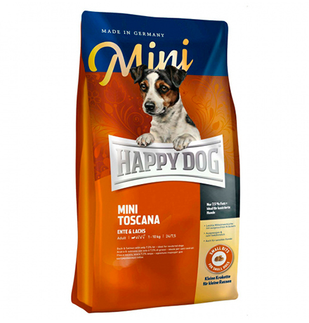 Купить Happy Dog Supreme Mini Toscana Ente & Lachs / Сухой корм Хэппи Дог для собак Мелких пород Тоскана (Утка и Лосось) за 2140.00 ₽