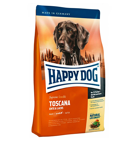 Happy Dog Supreme Sensible Toscana Ente & Lachs / Сухой корм Хэппи Дог Чувствительное пищеварение Тоскана (Утка и Лосось)