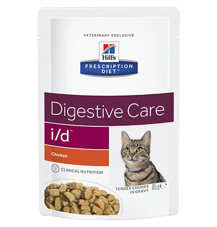 Hills Prescription Diet i\d Digestive Care Chicken / Лечебные паучи Хиллс для кошек при Заболеваниях ЖКТ Курица (цена за упаковку) 