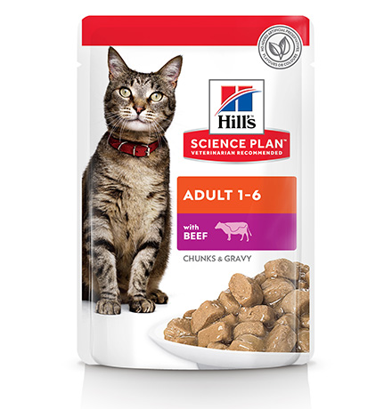 

Hills Science Plan Adult Beef / Паучи Хиллс для взрослых кошек от 1 года до 6 лет Говядина (цена за упаковку), Hills Science Plan Adult Beef