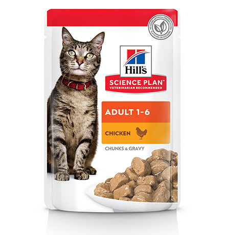Hills Science Plan Adult Chicken / Паучи Хиллс для взрослых кошек от 1 года до 6 лет Курица (цена за упаковку)